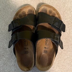 Papillio Black Double-Strap Sandals Made in Portugal